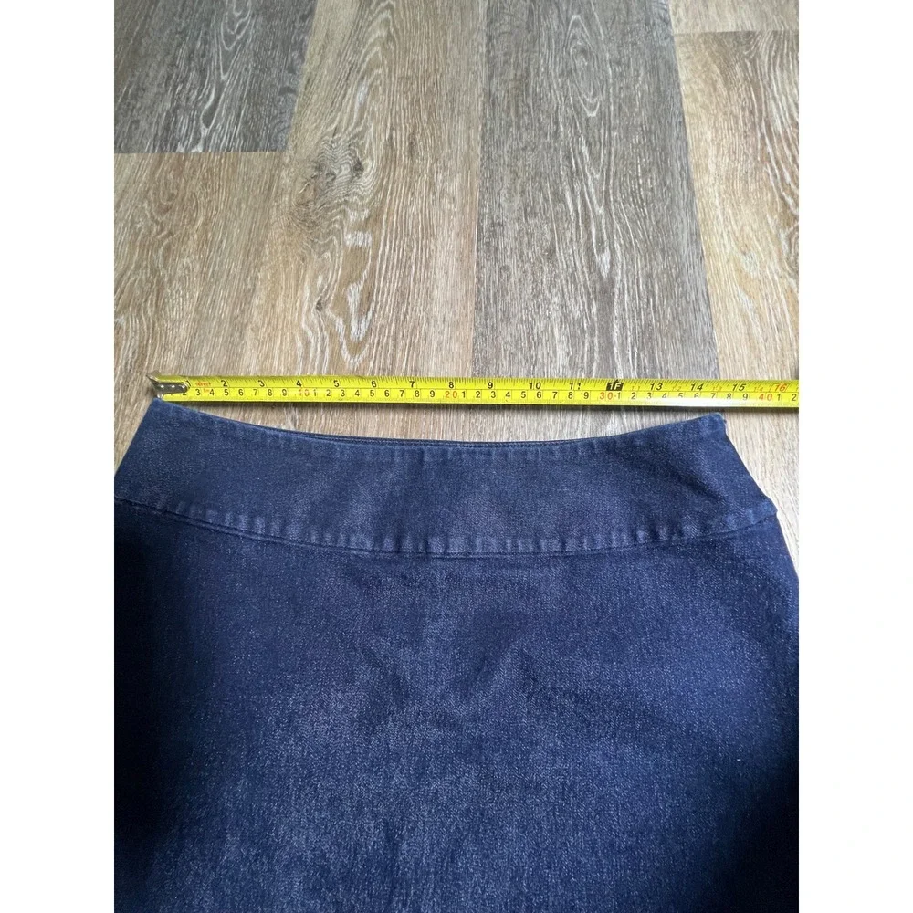 Banana Republic Denim Mini Skirt Womens 8 Dark Blue Excellent Stretch Side‎ Slit